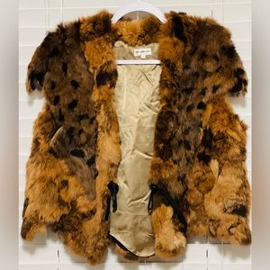 VINTAGE 100% REAL RABBIT FUR VEST - SIZE SMALL